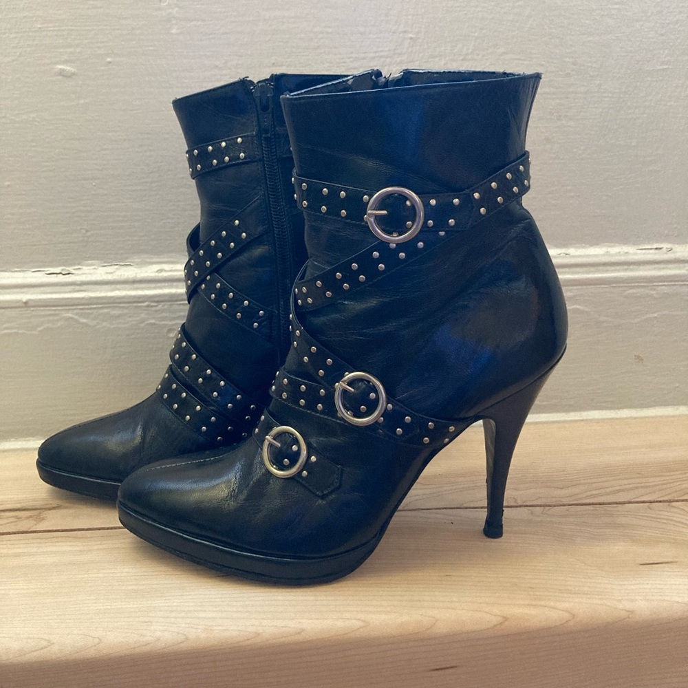 Y2K BeBe stiletto biker booties 7